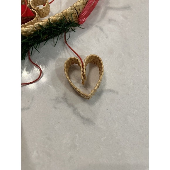 Vintage 80s Swedish Christmas Wreath Hanging Straw Scandinavian Mobile V23 - Picture 7 of 9